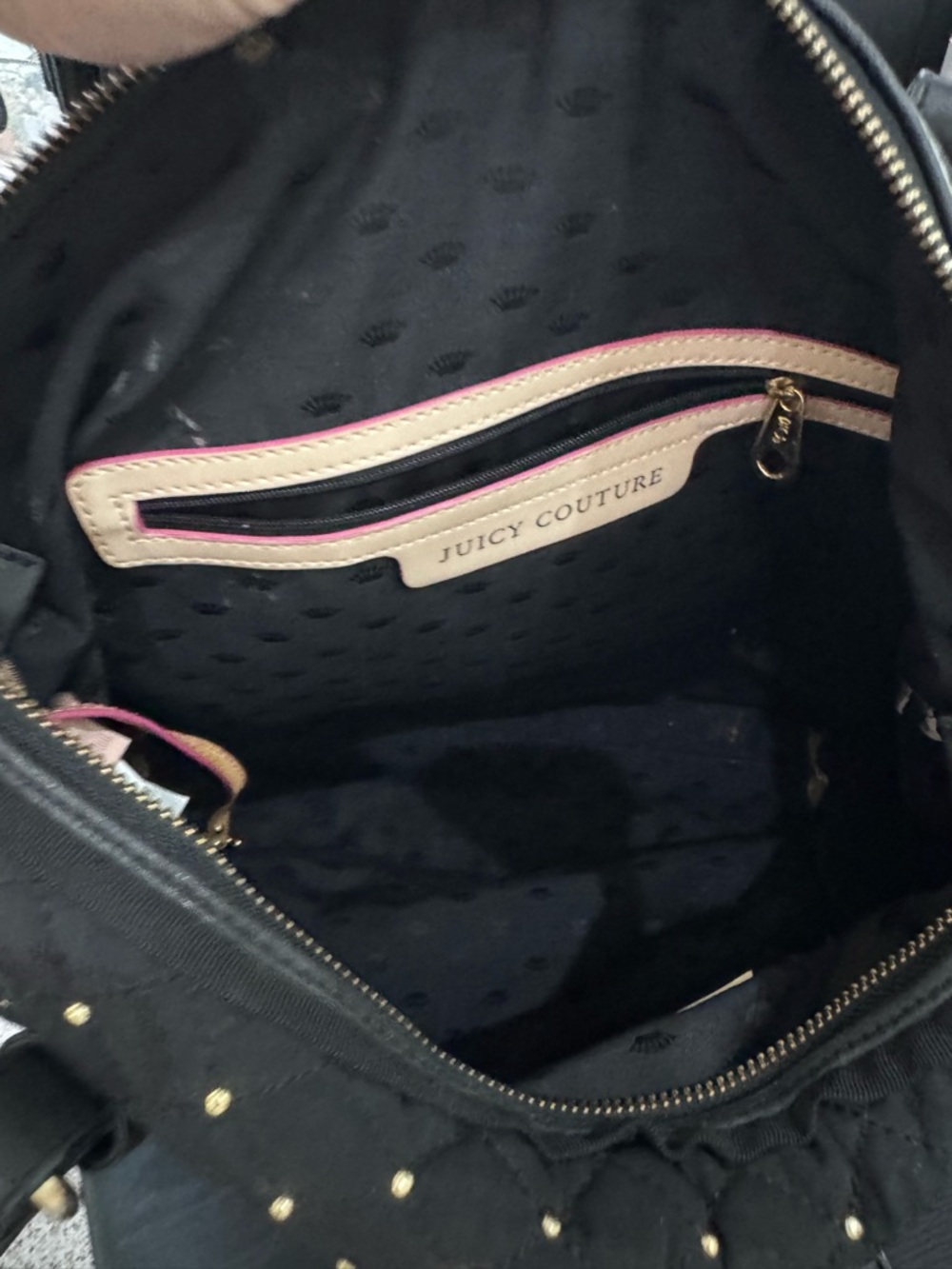 Vintage Juicy Couture Quilted Tote w/ Strap - Picture 8 of 11